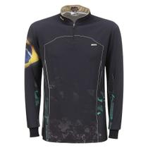 Camisa Masculina com Proteção Solar Uv Preta BRK 39789 Camisa Masculina com Proteção Solar Uv Preta BRK 39789