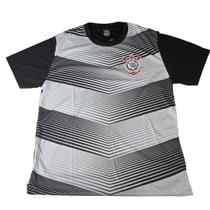 Camisa Masculina Corinthians Branca e Cinza Listrada SPR Camisa Masculina Corinthians Branca e Cinza Listrada SPR