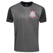 Camisa Masculina Corinthians Estado Preto Poliéster SPR