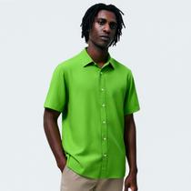 Camisa Masculina De Botão Manga Curta Verde Limão Viscose Camisa Masculina De Botão Manga Curta Verde Limão Viscose
