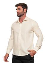 Camisa Masculina de Linho Manga Longa Casual