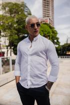 Camisa Masculina de Linho Slim Premium Original Gola Padre Conquest