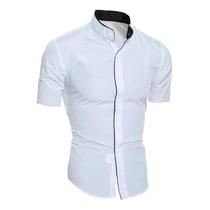 Camisa Masculina de Manga Curta Monocromática - Casual e Moderna Camisa Masculina de Manga Curta Monocromática - Casual e Moderna