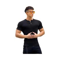 Camisa Masculina De Manga Curta Ultra Stretch Casual Respirável Em Cor Sólida Para Corrida E Fitness Camisa Masculina De Manga Curta Ultra Stretch Casual Respirável Em Cor Sólida Para Corrida E Fitness