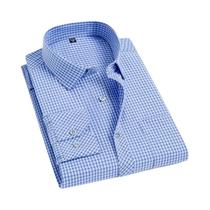 Camisa Masculina De Manga Longa Casual Para Negócios, Lisa, Listrada Ou Xadrez, Caimento