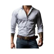 Camisa Masculina De Manga Longa Com Estampa Xadrez Oversized, Luxuosa Para Primavera E Outono, Moda