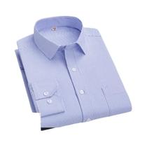 Camisa Masculina de Negócios Listrada Branca - Manga Comprida 4XL - Anti-rugas