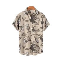 Camisa Masculina De Verão Com Estampa 3D, Estilo Harajuku, Manga Curta, Estilo Havaiano Para Praia,