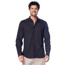 Camisa Masculina Dixie Manga Longa Preto Camisa Masculina Dixie Manga Longa Preto