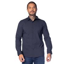 Camisa Masculina Dixie Slim Fit Punho Chanfrado Marinho Camisa Masculina Dixie Slim Fit Punho Chanfrado Marinho