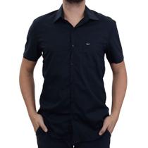 Camisa Masculina Docthos MC Comfort Tricoline Preta - 119069