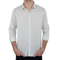 Camisa Masculina Docthos ML Slim Xadrez Off White - 2498