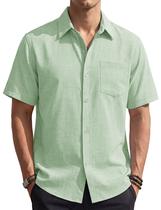 Camisa masculina EKLENTSON Button Down de manga curta Hawaiian M Camisa masculina EKLENTSON Button Down de manga curta Hawaiian M