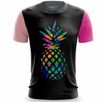 Camisa Masculina Estampa Abacaxi Camiseta Tecido Macio Camisa Masculina Estampa Abacaxi Camiseta Tecido Macio