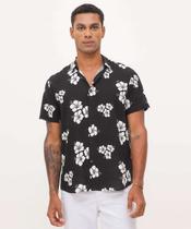 Camisa Masculina Estampa Flores Manga Curta MR-66030