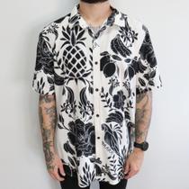 Camisa Masculina Estampada De Botão Tropical Manga Curta Casual Verão Camisa Masculina Estampada De Botão Tropical Manga Curta Casual Verão