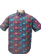 Camisa Masculina Estampada em Ankara- Candomblé Camisa Masculina Estampada em Ankara- Candomblé