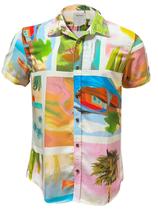 Camisa Masculina Estampada Manga Curta Viscose Camisa Masculina Estampada Manga Curta Viscose