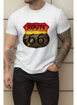 Camisa Masculina Estampada Route 66 Algodão Premium Estilosa