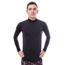 Camisa Masculina Estilo Inverno Manga Longa Gola Alta