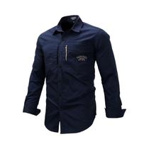 Camisa Masculina Estilo Militar De Manga Comprida, Casual, Para Trabalho, Com Vários Bolsos, Cor Camisa Masculina Estilo Militar De Manga Comprida, Casual, Para Trabalho, Com Vários Bolsos, Cor