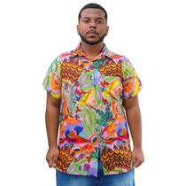 Camisa Masculina Floral De Botão Estampada Verão Viscose