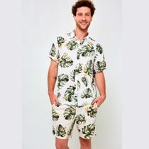 Camisa Masculina Floral Florida Estampada Manga Curta