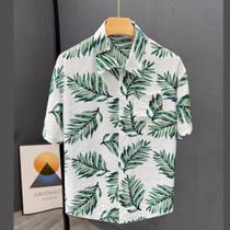 Camisa masculina floral florida viscose havaiana carnaval - JEZZIAN