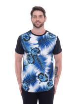 Camisa masculina floral long line oversized moda verão