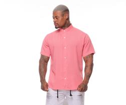 Camisa Masculina Gola Padre Lisa Tecido Linho