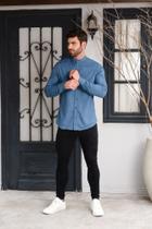 Camisa Masculina Gola Padre Manga Longa Camisa Masculina Gola Padre Manga Longa