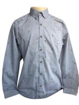 Camisa Masculina H2FPSEO1EN Hering Manga Longa Guitarras Cinza