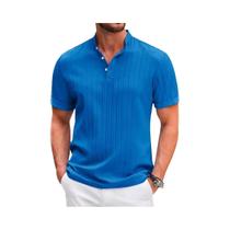 Camisa Masculina Havaiana Retrô De Algodão E Linho Casual Solta Esportiva Com Gola Alta E Botões