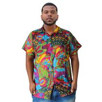 Camisa Masculina Havaiana Verão Estampa Pena - Breeza Store