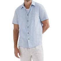 Camisa Masculina Hering MC Regular Linho Azul - KGNM1GSI
