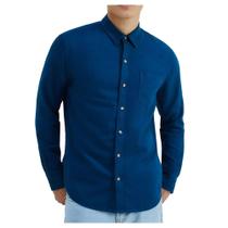 Camisa Masculina Hering ML Slim Linho Azul Royal - K48FAU0SI Camisa Masculina Hering ML Slim Linho Azul Royal - K48FAU0SI