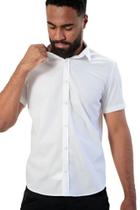 Camisa Masculina Ixória Branca Manga Curta Slim Fit Básica