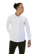 Camisa Masculina Ixória M.Longa Slim Fit Oxford Gold Branca