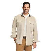 Camisa Masculina Izod Stratton de Flanela com Botões, Cor Crockery, P