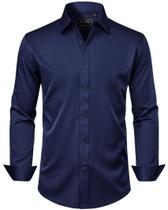 Camisa Masculina J.VER Azul Marinho Manga Longa Antirrugas Camisa Masculina J.VER Azul Marinho Manga Longa Antirrugas