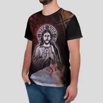 Camisa Masculina Jesus Com Fundo Bíblico - Fruivita