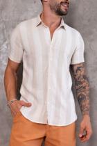 Camisa masculina linho com viscose manga curta