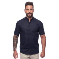 Camisa Masculina Linho Manga Curta Gola Padre Lisa Casual
