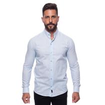 Camisa Masculina Linho Manga Longa Gola Padre Lisa Casual