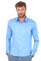 Camisa Masculina Malha Aflex Social Polo Wear Azul Claro