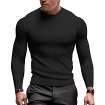 Camisa Masculina Malha Canelada Manga Longa Slim Premium Camisa Masculina Malha Canelada Manga Longa Slim Premium