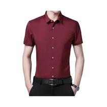 Camisa Masculina Manga Curta Casual - Sem Passar - Confortável