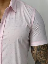 Camisa Masculina Manga Curta Coqueiro Rosa