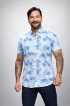 Camisa Masculina Manga Curta Floral