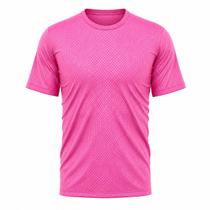 Camisa Masculina Manga Curta Furadinha Dryfit Cor:Rosa ChicleteTamanho:GG